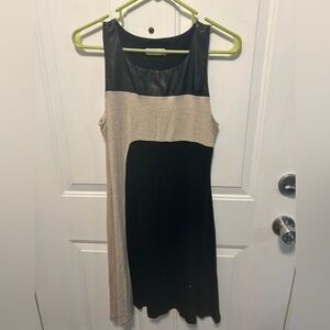 Calvin Klein Colorblock dress, faux leather accent